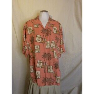 Bermuda Bay Hawaiian Short Sleeve Shirt-1 Pocket-sz M-Plum Trees